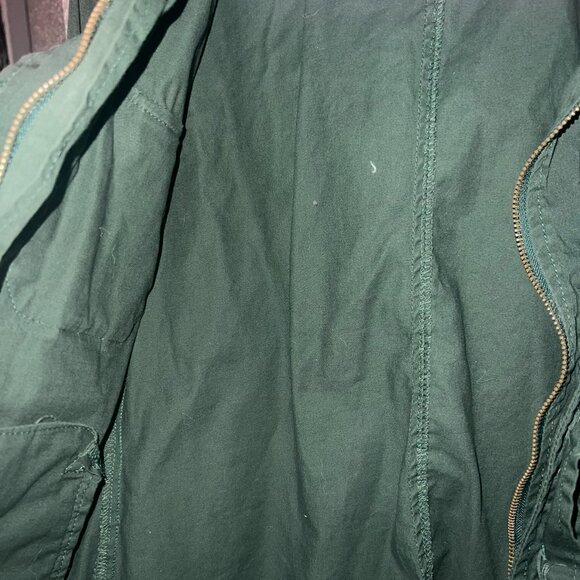 Angel Kim Olive Green Utility Jacket | Hooded Military Anorak Field Coat | Size - Picture 2 of 4